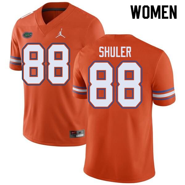 Women's NCAA Florida Gators Adam Shuler #88 Stitched Authentic Jordan Brand Orange College Football Jersey ZLJ1265YH